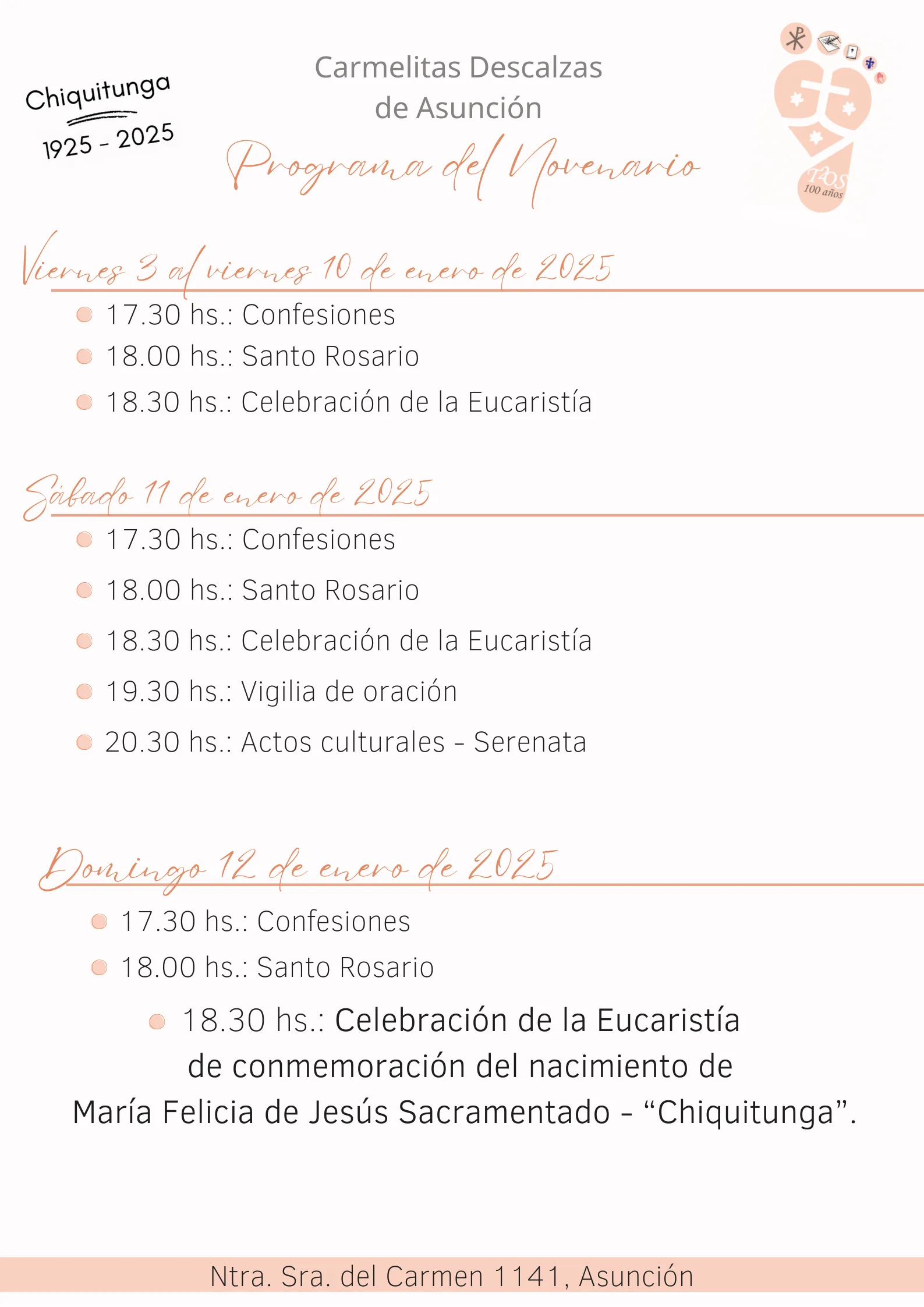 Programa Centenario Monjas